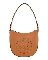 Karl Lagerfeld K/Circle Mond-Schultertasche mit Lochmuster Brown