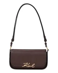 Karl Lagerfeld Zweiweg-Crossbody-Tasche mit K/Signatur Brown