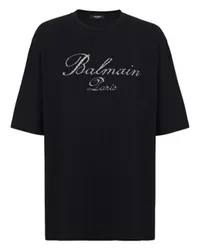 Balmain T-Shirt Balmain Signature mit stickerei Black