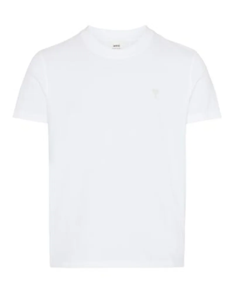 AMI Paris T-Shirt Ami De Coeur Ton in Ton White