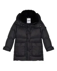 Yves Salomon 3/4-Daunenjacke mit Kapuze Black