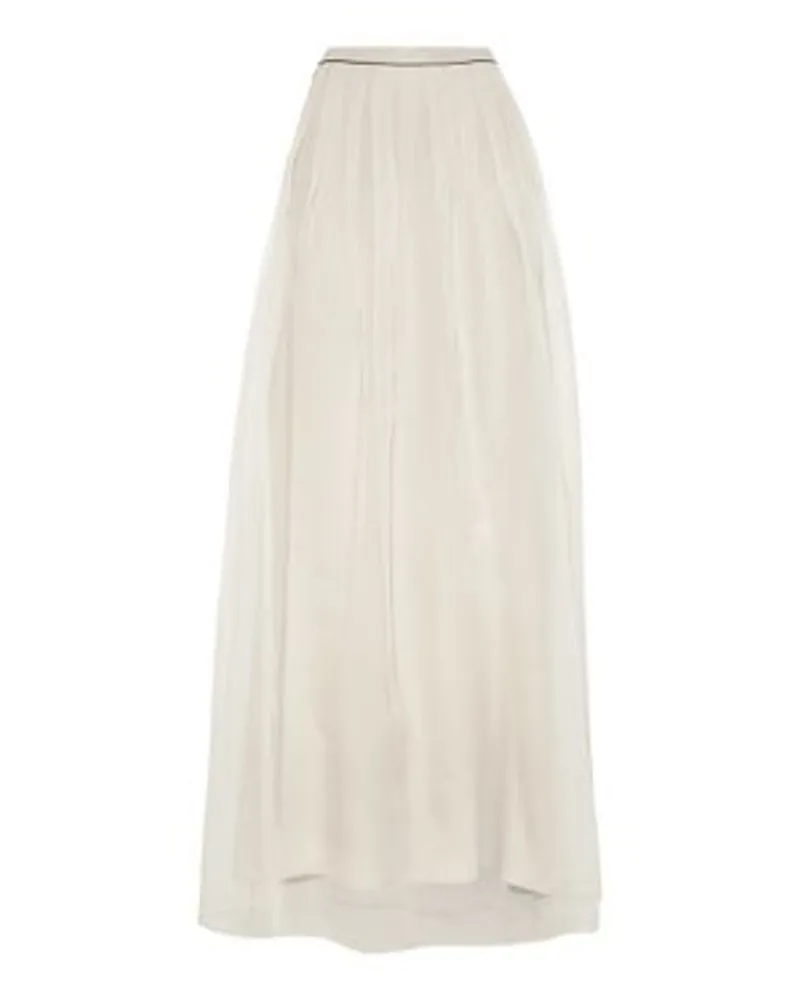 Brunello Cucinelli Maxi Pleated-Rock Beige