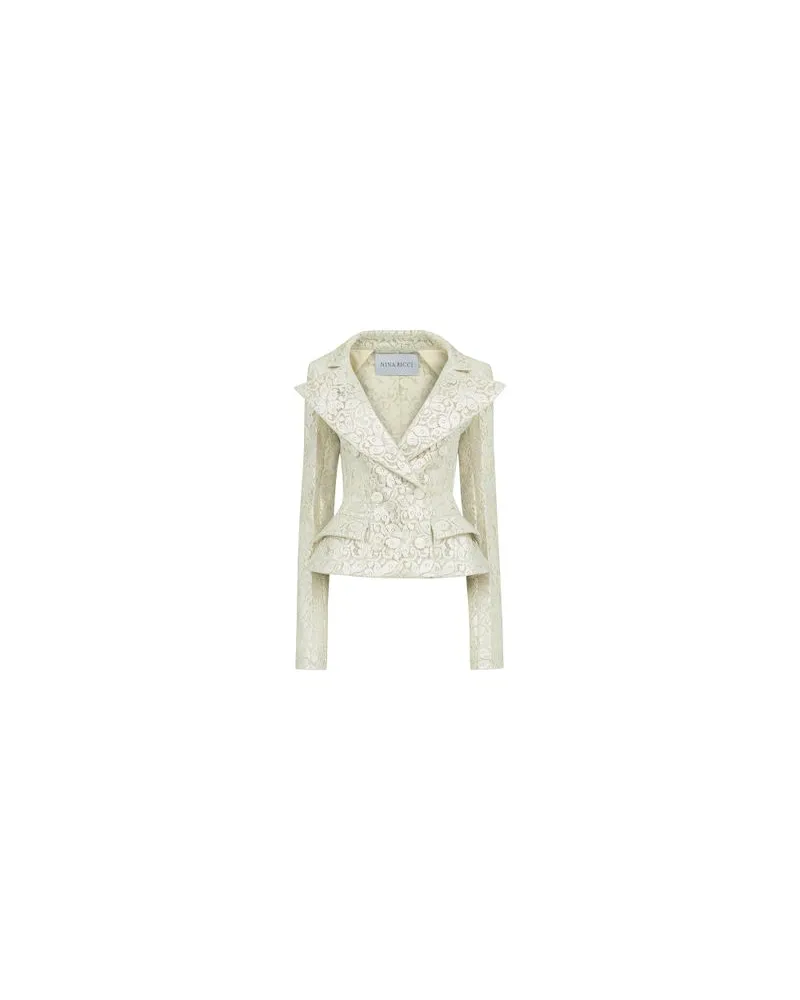 Nina Ricci Peplum-Blazer Off-white