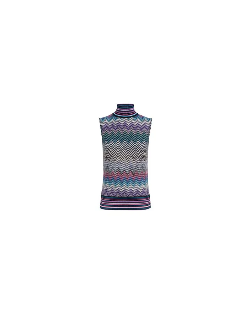 Missoni äRmelloses Tanktop Mit Rollkragen Und Zickzackmuster Multicolor