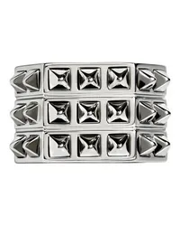 STATEMENT Dreireihiger Ring Rockaway mit Spitzen und in Silber Silver