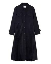 Sandro Plissierter Trenchcoat Black