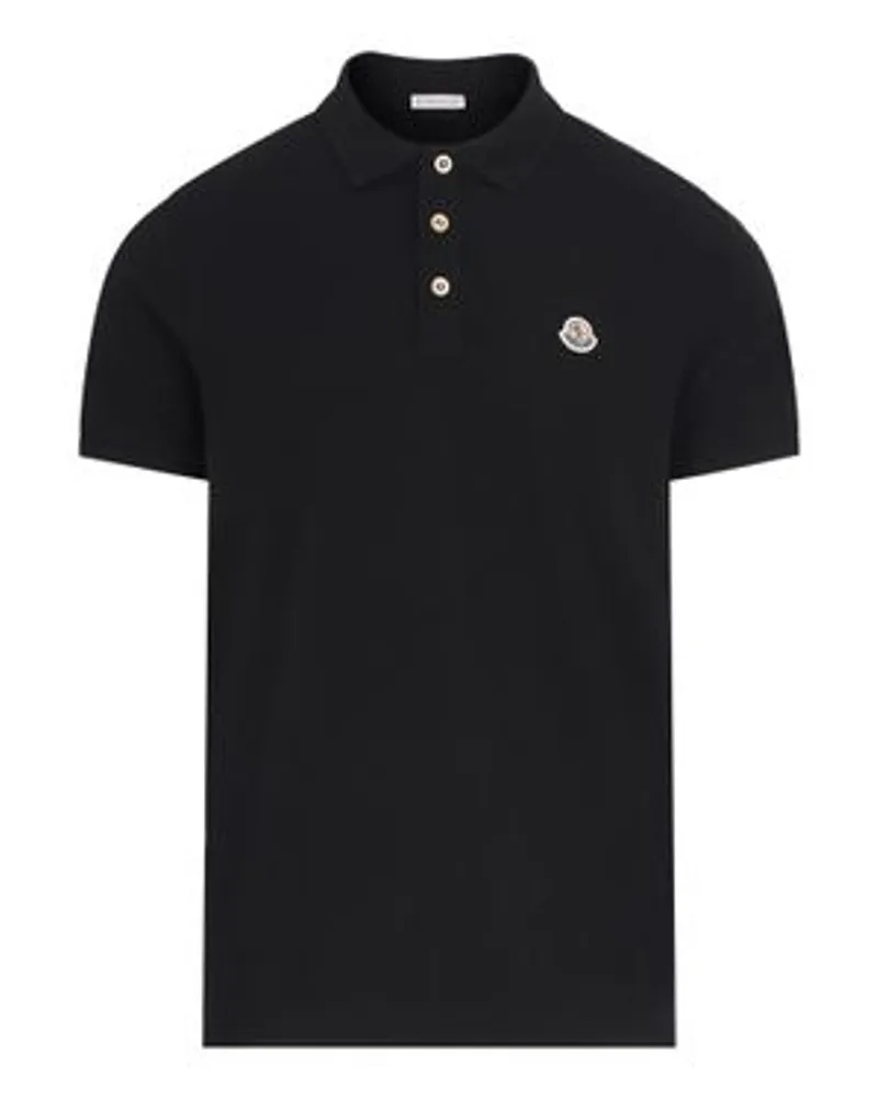 Moncler Kurzärmeliges Poloshirt Black