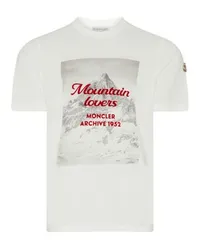 Moncler Kurzarm-T-Shirt mit Print White