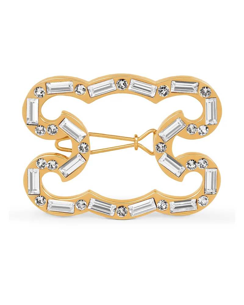 Celine Triomphe frame haarspange aus strass und messing mit gold-finish Gold