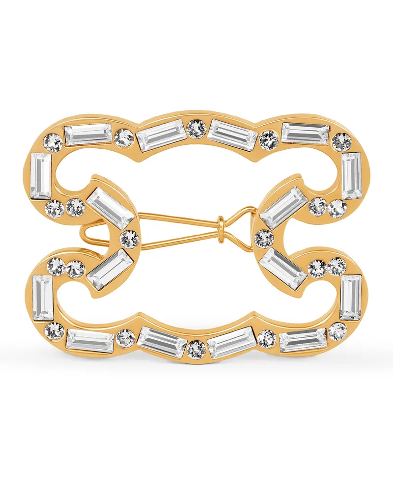 Celine Triomphe frame haarspange aus strass und messing mit gold-finish Gold