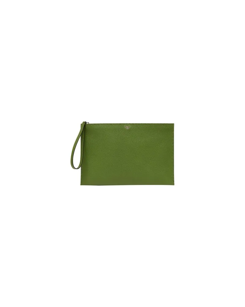 Fendi Flache Beuteltasche Selleria Medium Tasche Green