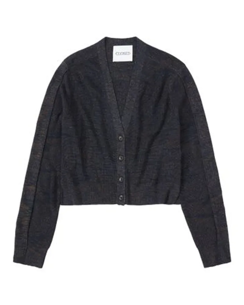 Closed Crop-Cardigan Blue