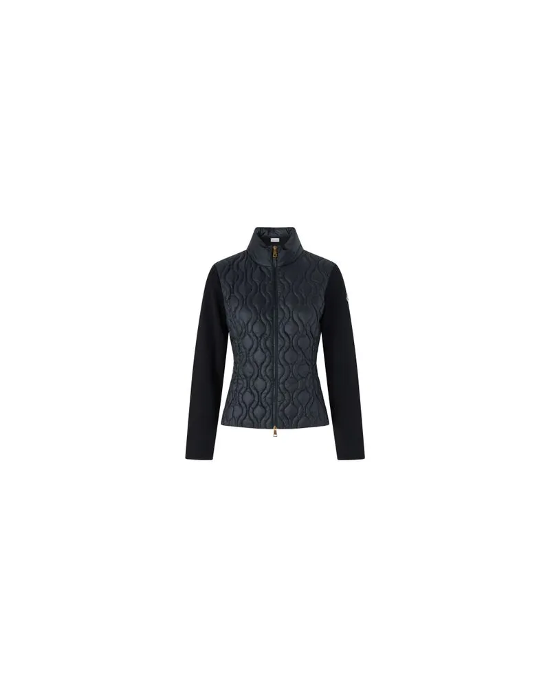 Moncler Cardigan mit Reißverschluss und Logo Black