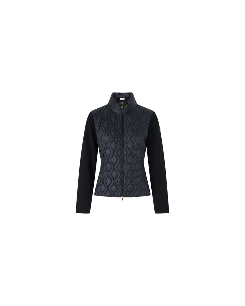 Moncler Cardigan mit Reißverschluss und Logo Black
