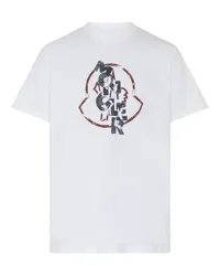 Moncler Kurzarm-T-Shirt mit Print White