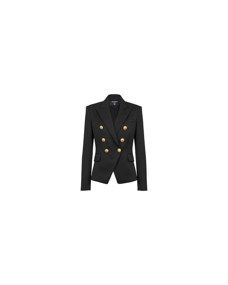 Balmain Zweireihiger Wollblazer Black