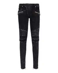 Balmain Jeans Slim Fit mit gerippten Details Black