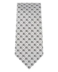 Dolce & Gabbana 8 cm breite Jacquard-Krawatte White