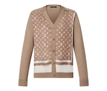 Cardigan mit Monogram und Streifen