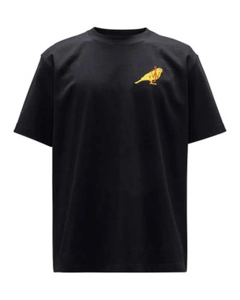 J.W.Anderson T-Shirt mit Kanarienvogel-Stickerei Black