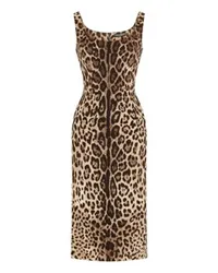 Dolce & Gabbana Wadenlanges Kleid Brown