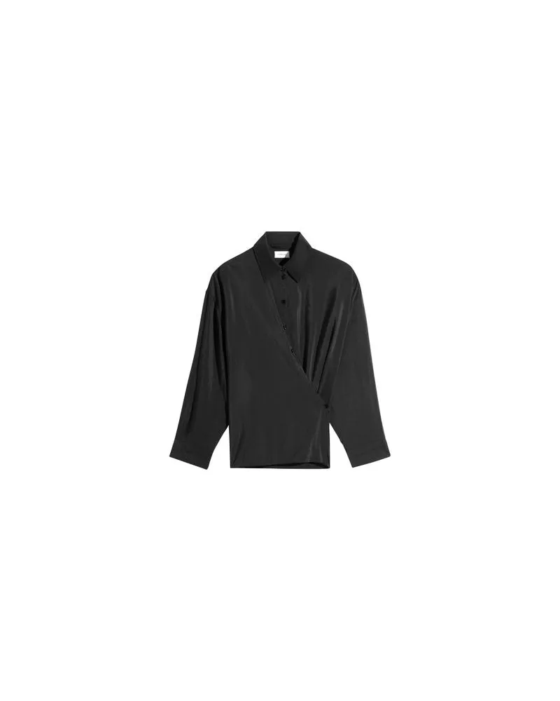 Christophe Lemaire Straight collar twisted shirt Black