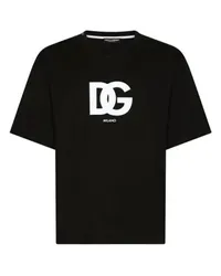 Dolce & Gabbana Baumwoll-T-Shirt mit Logo-Print DG Black