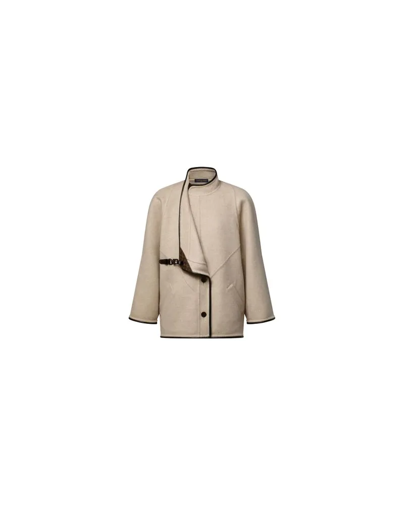 Louis Vuitton Kurzer Mantel mit schalartigem Überwurf Beige