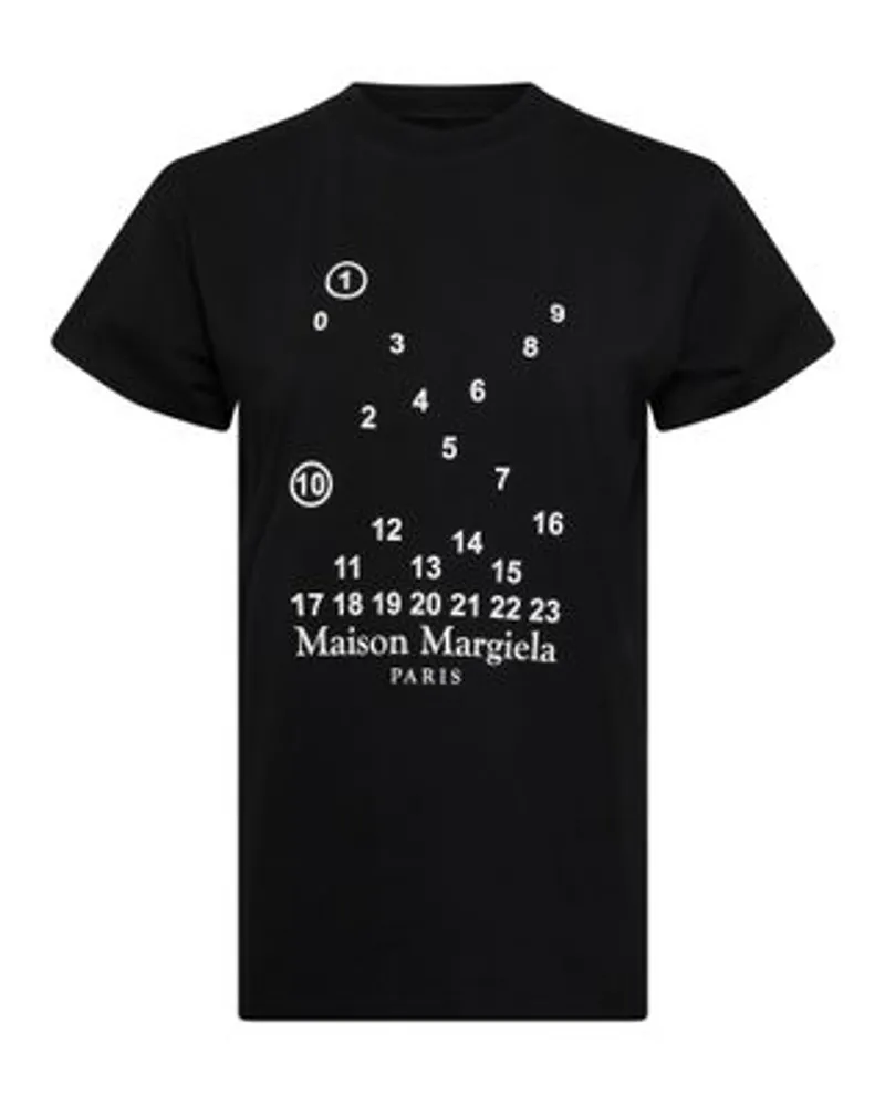 Maison Margiela Bedrucktes T-Shirt Bubble Black