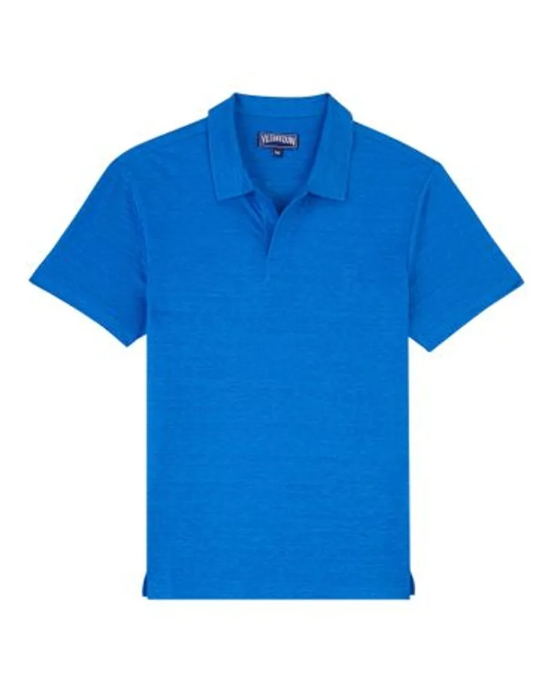 Vilebrequin Einfarbiges Poloshirt Blue