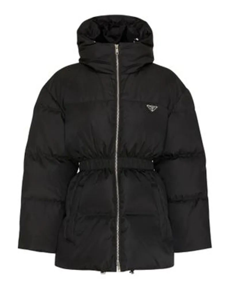 Prada Daunenjacke mit Kapuze Black