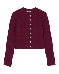 Sandro Strickcardigan mit Zopfmuster Red