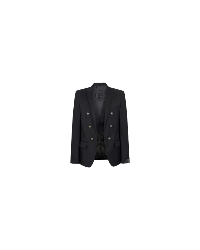 Balmain Wollblazer mit zweireihiger Knöpfung Black