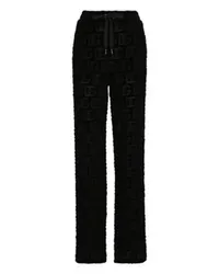 Dolce & Gabbana Ausgestellte Jacquard-Hose mit DG-Logo Black