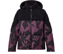 Daunenjacke aus zwei Materialien mit Kapuze