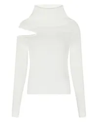 Courrèges Rippstrickpullover mit Twist-Detail White