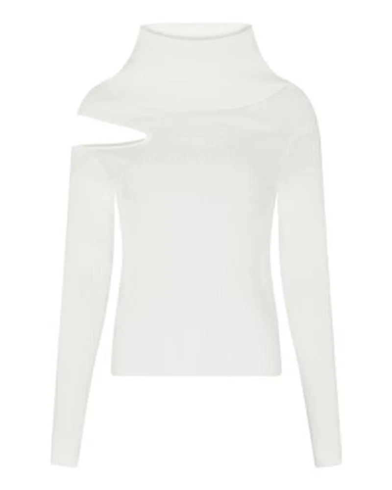 Courrèges Rippstrickpullover mit Twist-Detail White