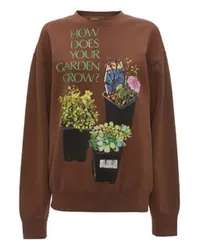 J.W.Anderson Bedrucktes Sweatshirt mit Blumentopf-Motiv Brown