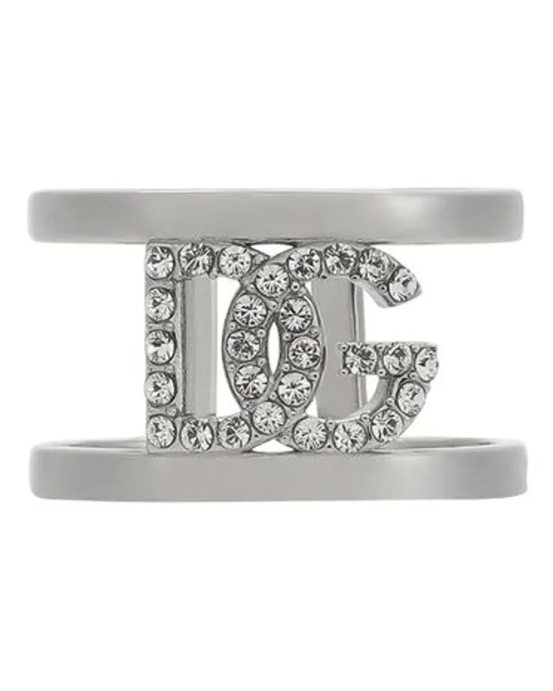 Dolce & Gabbana Ring Mit Dg Logo Silver