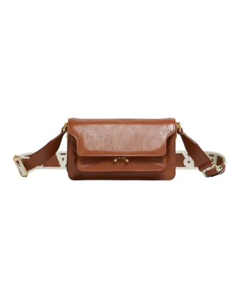 Marni Geschmeidige Tasche Trunk im Querformat Brown