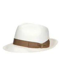 Borsalino Dolce Feiner Panamahut Mit Mittlerer Krempe White