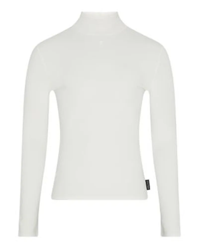 Courrèges Second-Skin-Top mit Stehkragen White