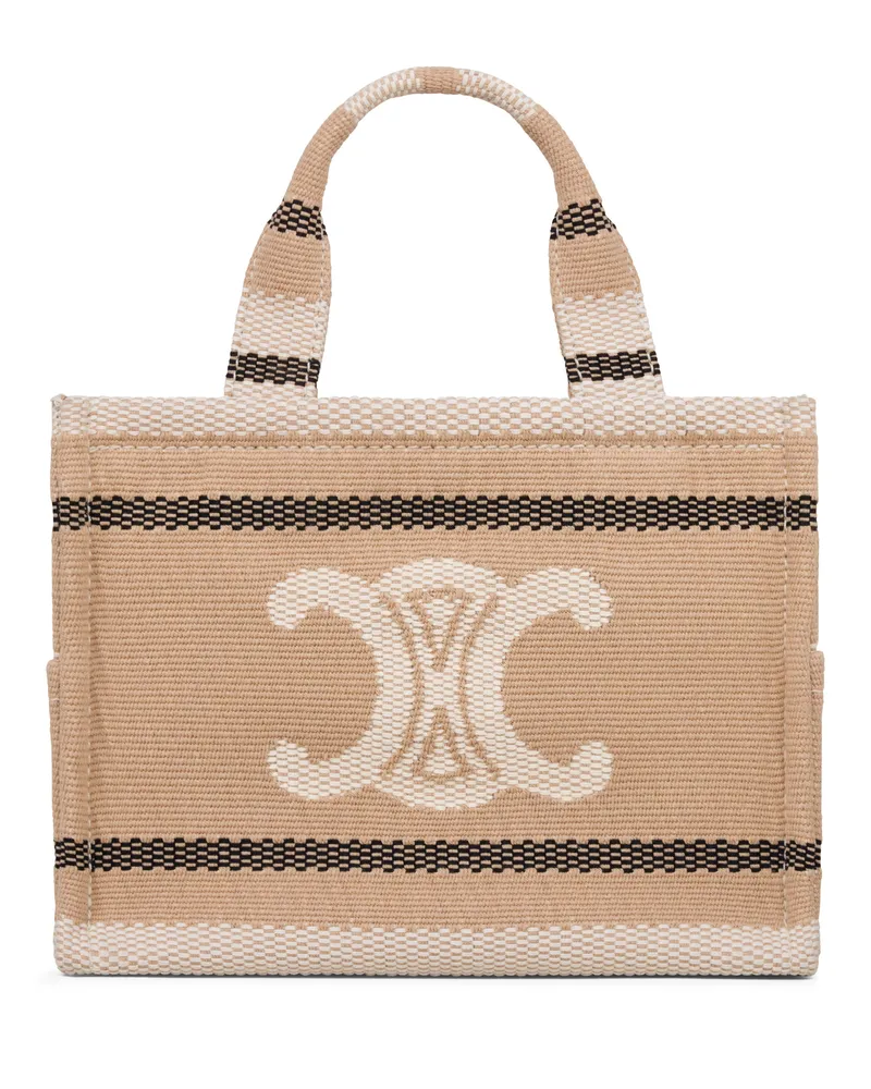 Celine Thais kleiner shopper aus gestreiftem textil mit Triomphe 