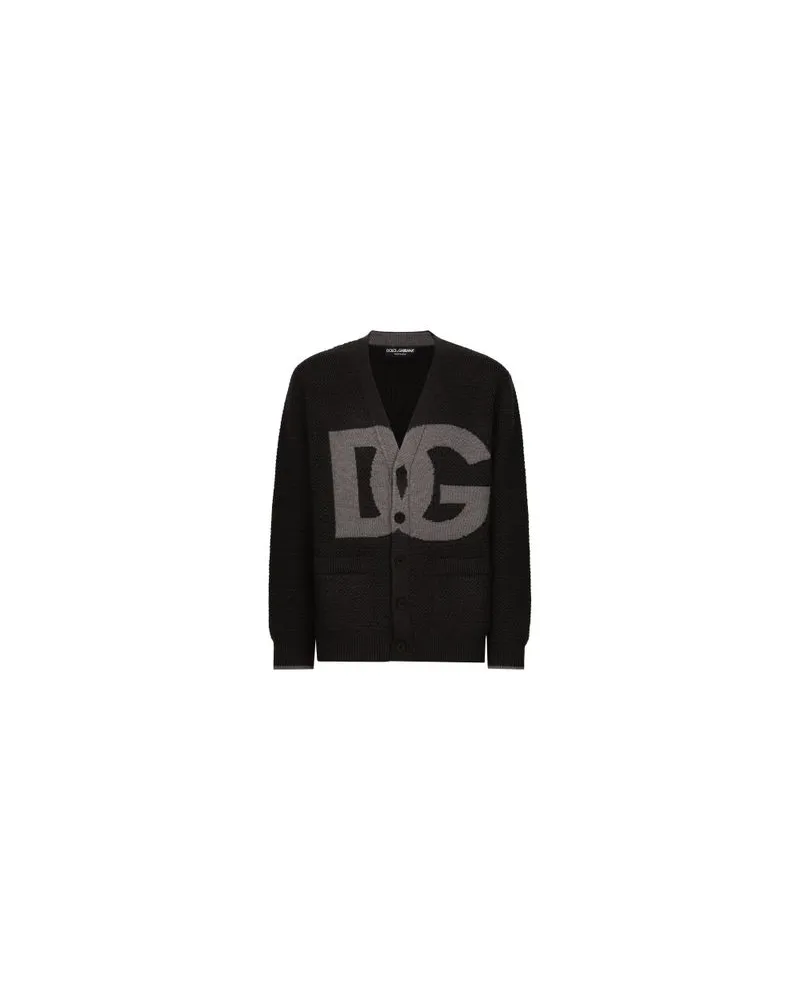 Dolce & Gabbana Handgestrickter Woll-Cardigan Grey