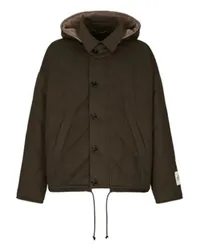 Dolce & Gabbana Gesteppte Baumwolljacke mit Kapuze Grey