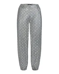 Louis Vuitton Leichte Jogginghose mit Monogram-Motiv und Metallic-Finish Silver