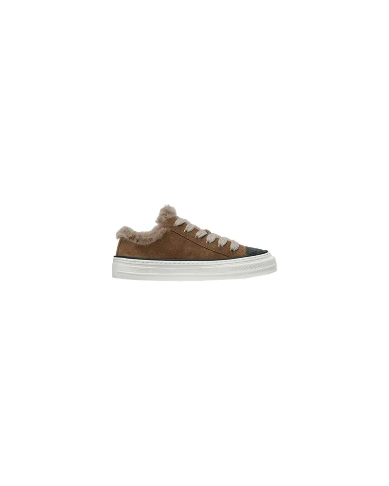 Brunello Cucinelli Sneakers mit Monili Brown