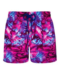 Vilebrequin Kurze Stretch-Badeshorts Poulpes Tie and Dye Pink