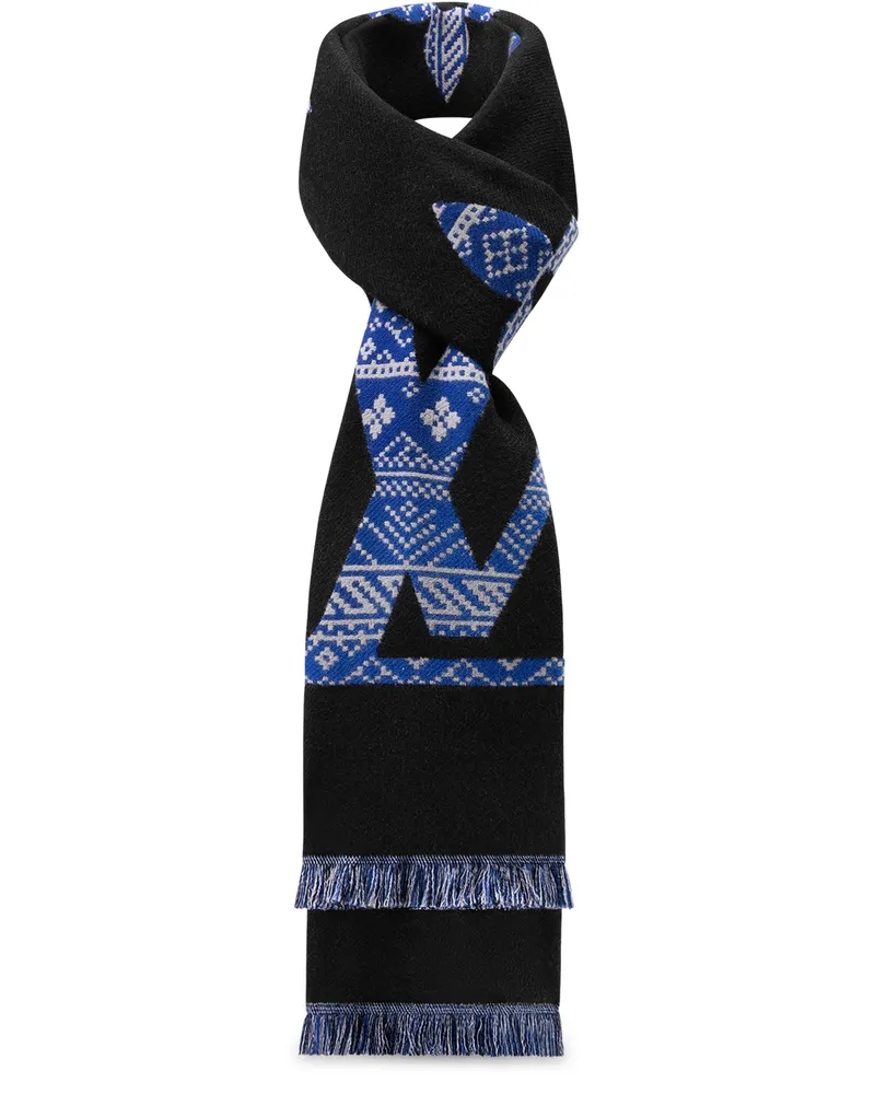 Louis Vuitton Monogram Two-Sided Schal Blue