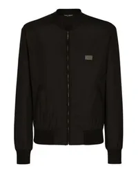 Dolce & Gabbana Nylonjacke mit Branding-Tag Black